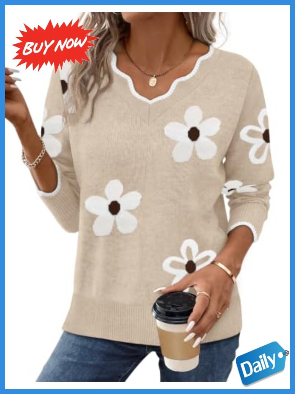 Womens V Neck Pullover Sweater Cozy Lightweight Long Sleeve Teacher Outfit
